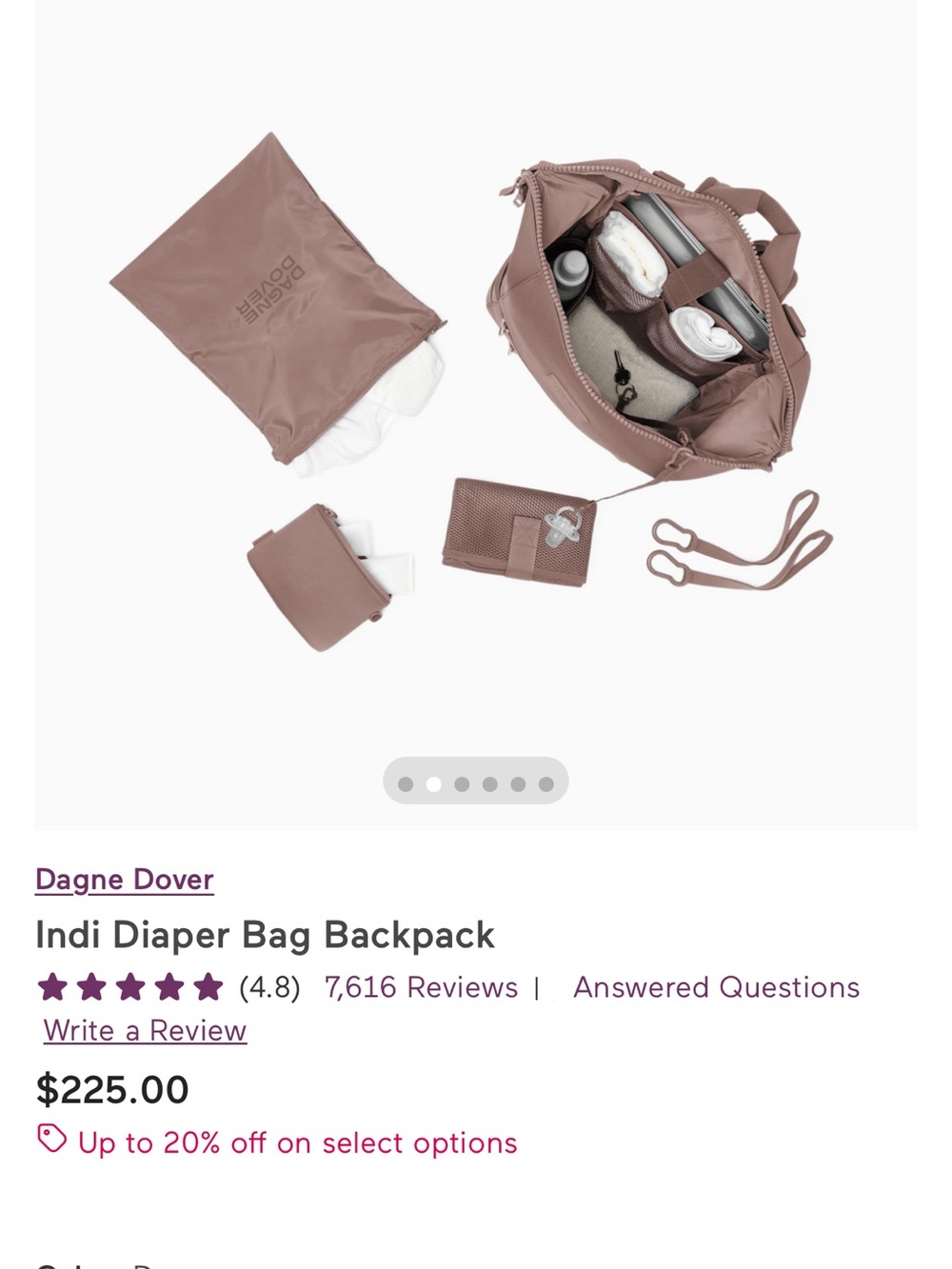 Dagne Dover Mauve Diaperbag - Picture 5 of 8